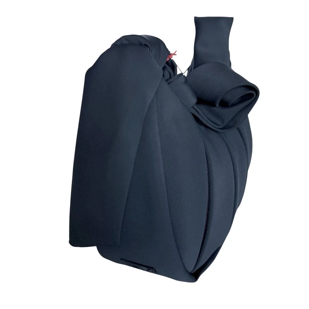 TUMI Asra Small Hobo Bag‎ Black Nylon Pleated Knotted Shoulder Strap Handbag NEW